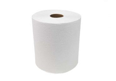 Lavex Premium 8 White Aircell TAD Hardwound Paper Towel Roll, 800 Feet /  Roll - 6/Case